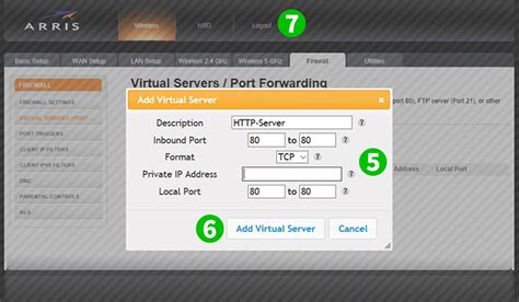 Enable Port Forwarding For The Arris Tg1692a Cfos Software