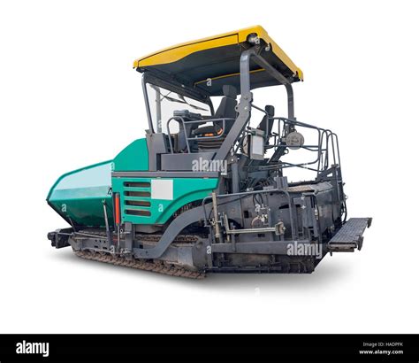 Asphalt Finisher In White Back With Shadow Stock Photo Alamy