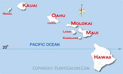 Types Map Of Hawaii Ornamental Plant Information From Plantsgalorecom