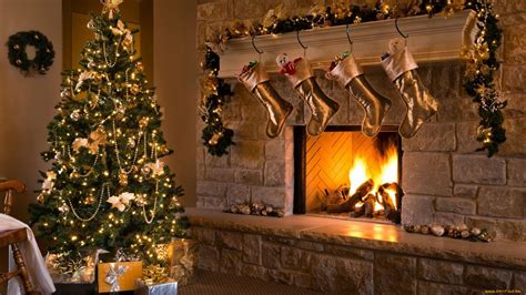 Unduh Gratis Background Christmas Fireplace Terbaru HD