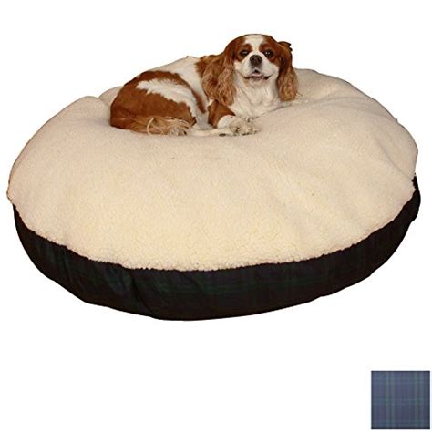 Snoozer Round Pillow Pet Bed Black Snoozer With Fur Large Blackwatch