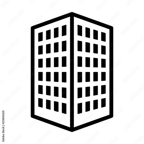 Office Building Or Corporate Company Headquarters Line Art Vector Icon