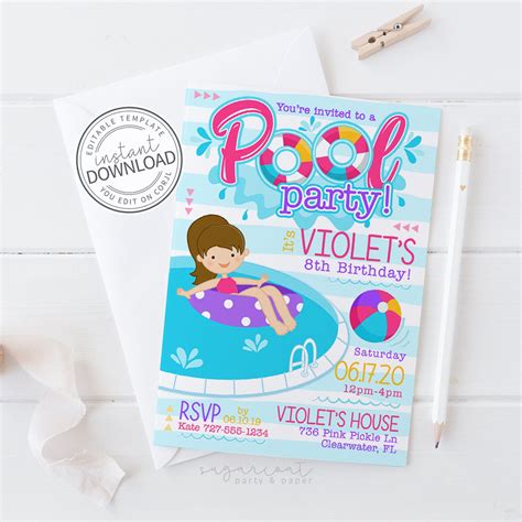 Pool Party Invitation Ideas Pool Party Invitations Pool Party My Xxx Hot Girl