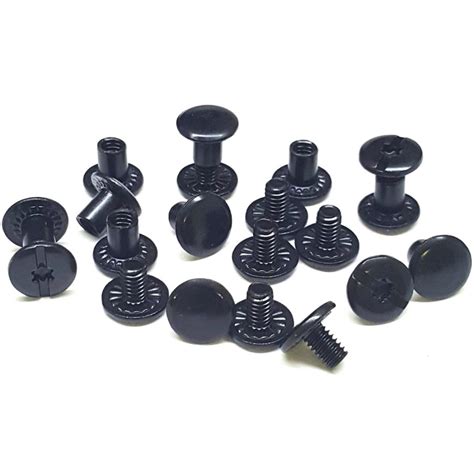 10 Pack Chicago Screws 38 Black Oxide With Grips Hill Leather Company
