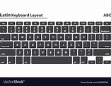 Latin alphabet keyboard layout set - isolated Vector Image