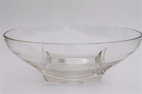 Mcm Vintage Crystal Clear Glass Salad Bowls Set Hazel Atlas Colony Square