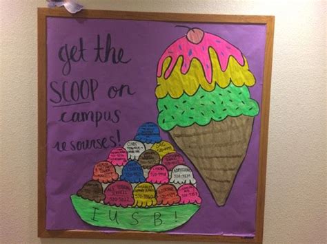 Get The Scoop On Campus Resources Bulletin Board Ra Board Icecream
