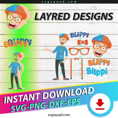 Blippi Layred SVG Bundle Blippi SVG PNG Clipart Cricut Cut Files