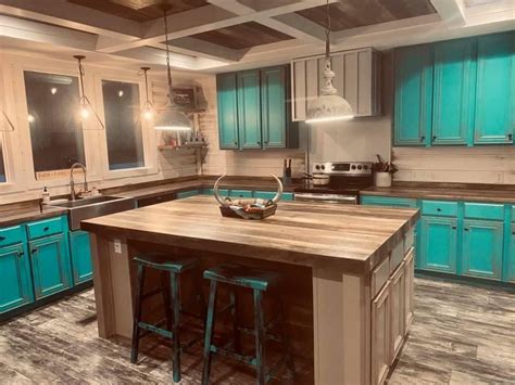Diy Rustic Turquoise Kitchen Cabinets Diy Closet Island
