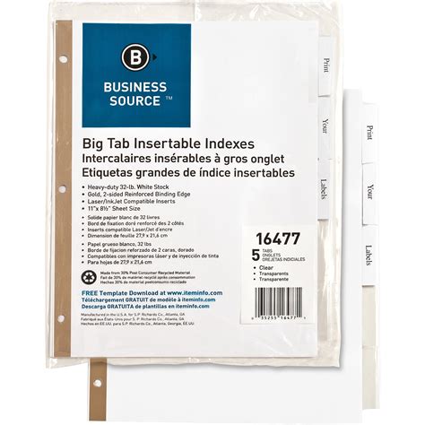 Designed with large tabs for increased printing space, the staples large tab insertable dividers are a great way to organize your documents and separate large tabs offer more printing space for easy organization. Staples 8 Tab Template Download : 34 Avery 8 Tab Label ...