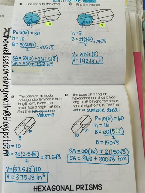 Geometry unit 11 volume and surface area homework 1 answer key. Surface Area & Volume of Prisms Unit | Mrs. Newell's Math