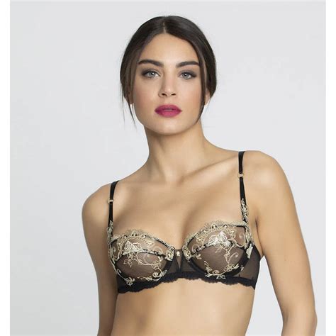 Deesse En Glam Half Cup Bra In Black And Gold For Her From The Luxe Company Uk