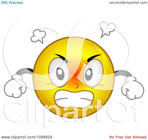 Clipart Yellow Mad Smiley Emoticon Royalty Free Vector Illustration