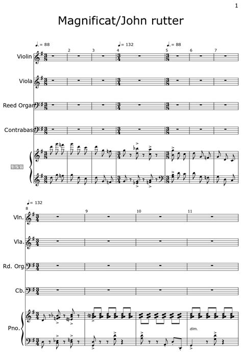 Magnificatjohn Rutter Sheet Music For Violin Viola Reed Organ