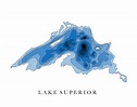 Lake Superior Depth Map Graphic Print Great Lakes Great | Etsy