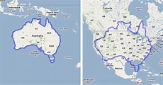 The area of Australia compared to the United States on ...