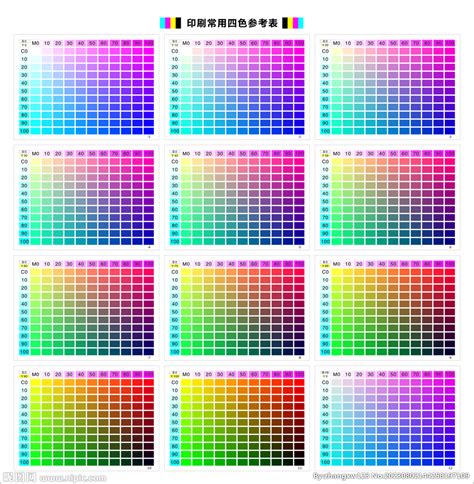 印刷常用四色参考表设计图包装设计广告设计设计图库昵图网