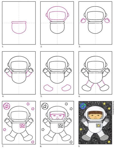 How To Draw An Astronaut · Art Projects For Kids Space Drawings Space