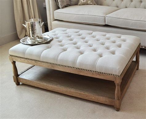 Upholstered Ottoman Upholstered Coffee Table From La Residence