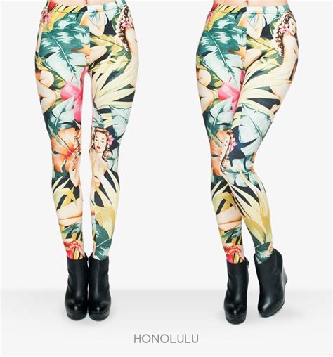 Floral Plant Leggings Women Female Funny Joker 3d Honolulu Leggings Pants Travelling Leggings In