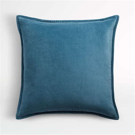 Teal 20x20 Washed Organic Cotton Velvet Throw Pillow Cover Reviews