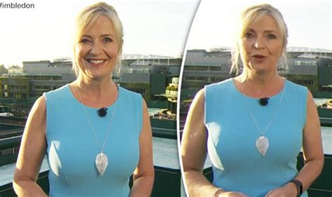 Bbc Weather Carol Kirkwood Stuns In Busty Blue Dress Tv And Radio