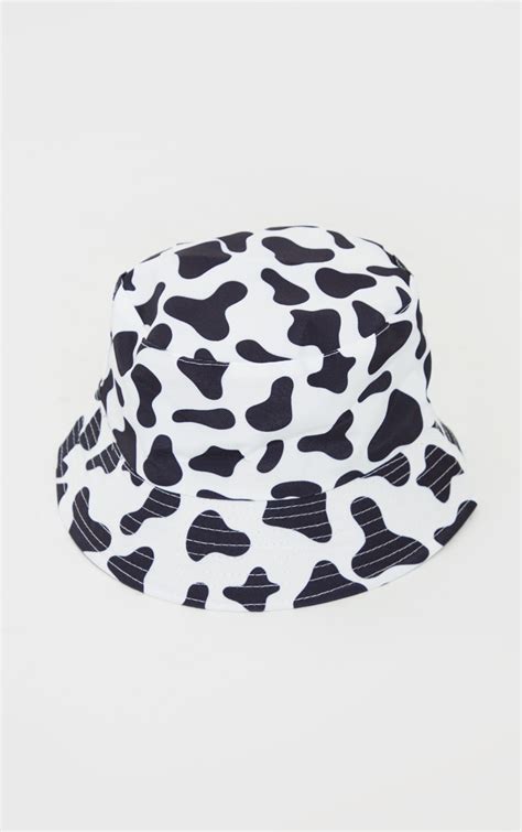 Cow Print Bucket Hat Accessories Prettylittlething Usa