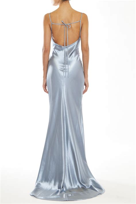 Steel Blue Bridesmaid Cowl Neck Slip Dress From The True Decadence Bridesmaid Collection