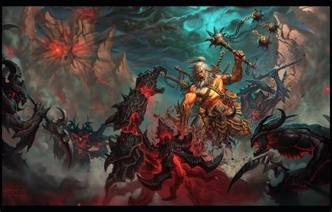Wallpaper Darkness Warrior Battle Demons Blizzard Rpg Diablo 3