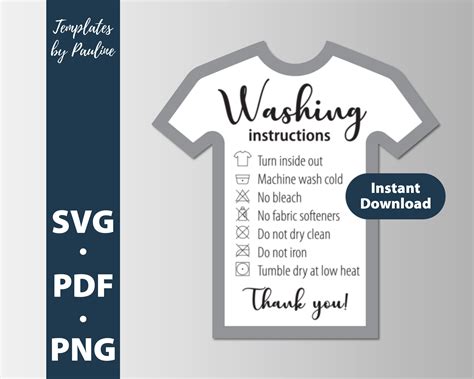 Printable Baby Bodysuit Care Instructions Card Svg File For Cricut