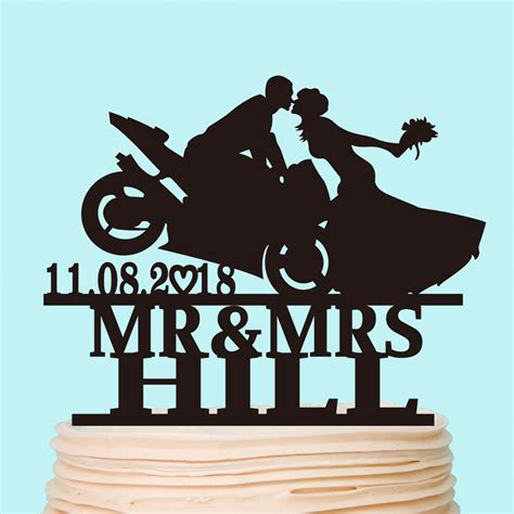 Seperti gambar yang ditunjukkan sesuai untuk. Motorcycle Couple Wedding Cake Topper Motorbike Customised ...