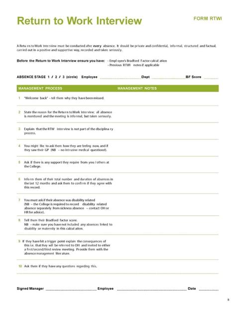 44 Return To Work And Work Release Forms Printabletemplates
