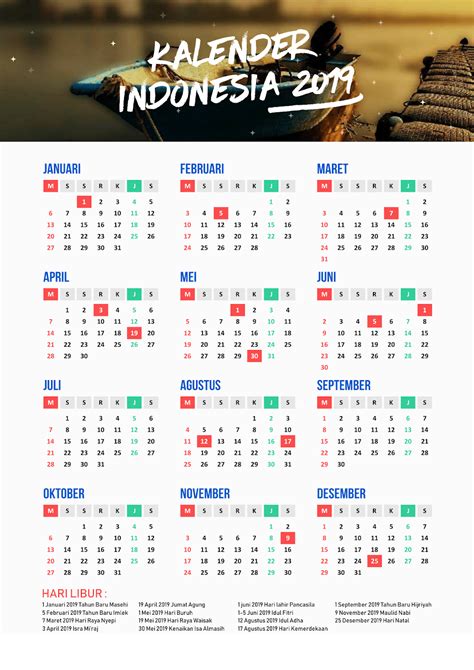 Kalender 2019 Indonesia Libur Nasional Captaindamer