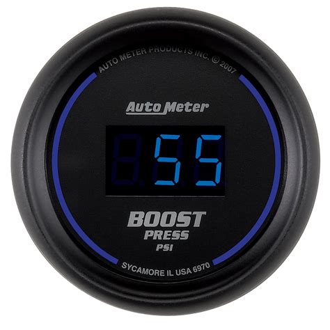 Autometer Boost Gauge 2 116 60psi Digital Black Dial W Blue Led