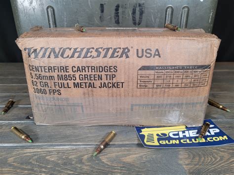 Winchester 556 M855 Green Tip 62 Grain 1000 Round Case