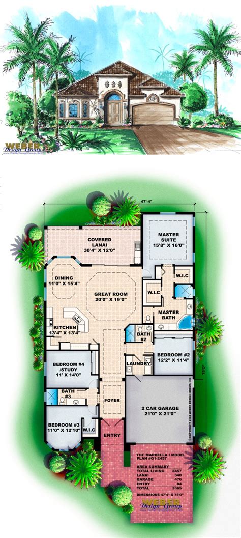 Mediterranean House Plan Small Narrow Coastal Lot Home Floor Plan