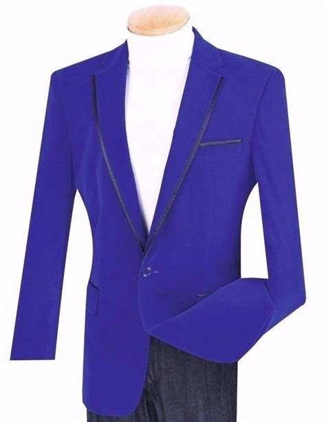 Velvet Regular Fit Mens Blazer In Royal Blue Mens Fashion