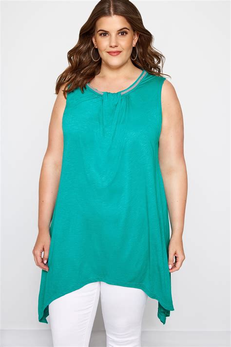 Jade Beaded Hanky Hem Vest Top Sizes 16 40 Yours Clothing