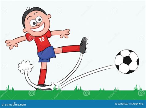 Cartoon Soccer Player Kick Stock Vector Illustration Of Isolated