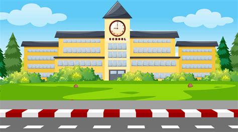 Cartoon Empty School Interior Background Vector Image