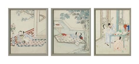 A Group Of Three Chinese Erotic Paintings 19th Century Christies