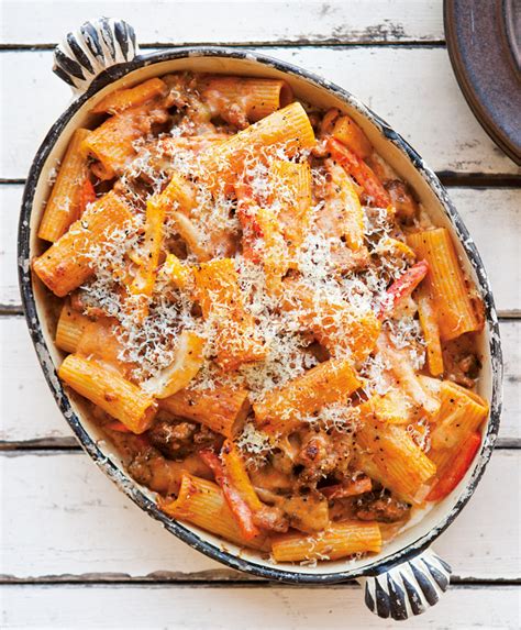 Slightly undercook the pasta for this classic hamburger casserole because it cooks again in the oven. Baked Rigatoni with Fennel, Sausage & Pepperonata ...