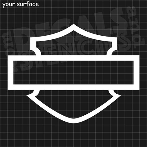 Thick Harley Davidson Bar And Shield Outline Decal