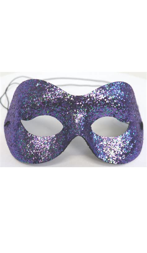 glitter eye mask purple the party s here