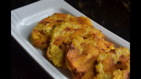 Fried Green Plantain Tostones Youtube