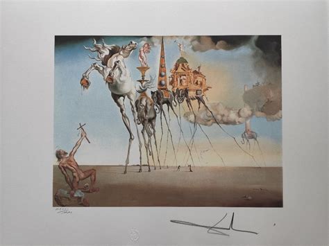 Salvador Dali Hand Signed Lithograph The Temptation Of St Etsy