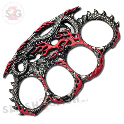Enter The Dragon Flames Knuckles Fantasy Paperweight Red Slash2gash