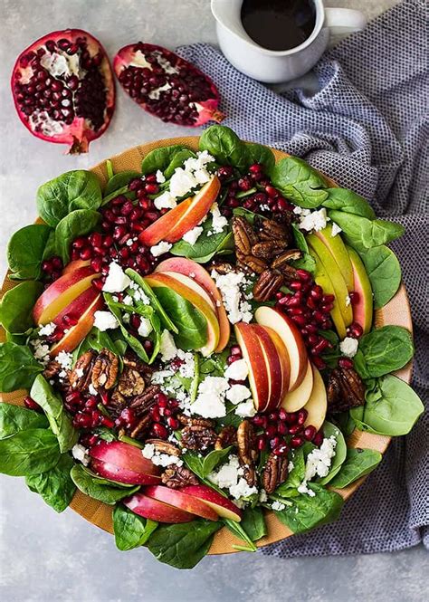 Spinach Apple And Pomegranate Salad Countryside Cravings