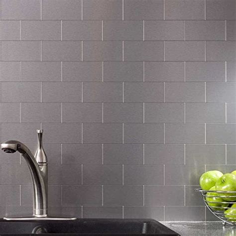 Peel And Stick Kitchen Backsplash Adhesive Metal Tiles For Wall 3 X