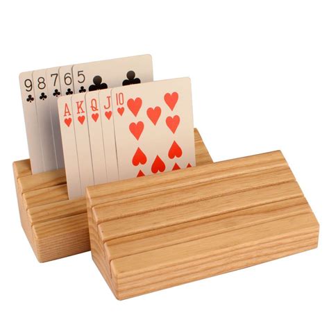 A new playing card tray with elements inspired by some of my favorite trays. Solid Beechwood Wooden Playing Card Holder - Set of 2 - Yellow Mountain Imports | Playing card ...